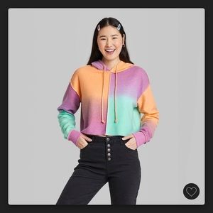 Multi colored cropped sweatshirt
